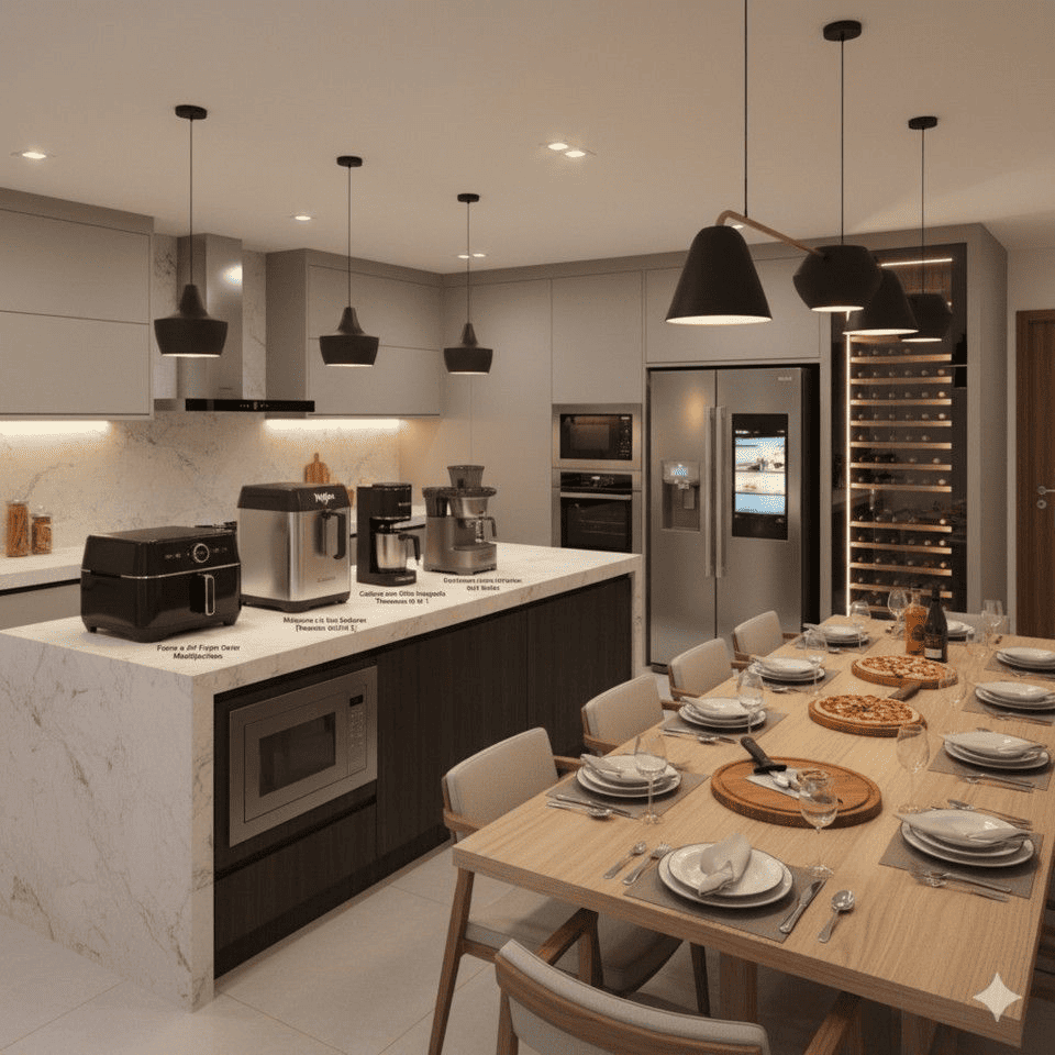 Island Kitchen Setup